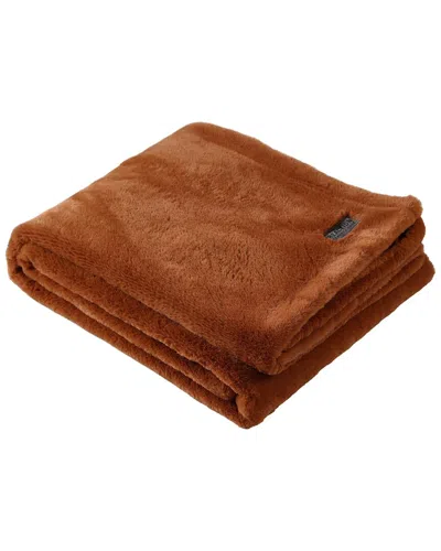 KENNETH COLE REACTION KENNETH COLE REACTION FAUX FUR MINK SOLID REVERSIBLE THROW BLANKET