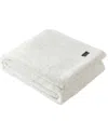 Kenneth Cole Reaction Faux Fur Mink Solid Reversible Throw Blanket In White