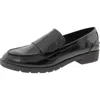 Kenneth Cole Reaction Fern Womens Cushioned Footbed Patent Loafer Heels In Black