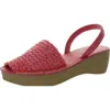 Kenneth Cole Reaction Fine Glass Weave Womens Cushioned Footbed Woven Wedge Sandals In Multi