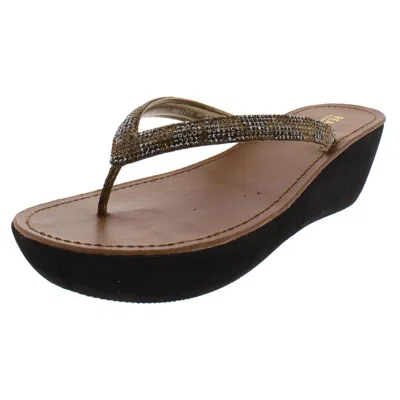 Kenneth Cole Reaction Fine Sun Womens Thong Wedges Flip-flops In Multi