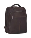 Kenneth Cole Reaction Full-grain Colombian Leather 16" Laptop Tablet Travel Backpack In Brown