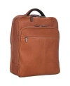 Kenneth Cole Reaction Full-grain Colombian Leather 16" Laptop Tablet Travel Backpack In Cognac