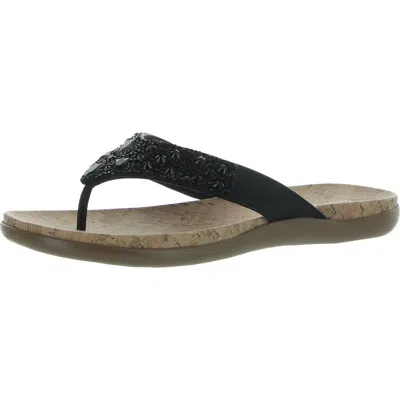 Kenneth Cole Reaction Glam-athon Womens Faux Leather Thong Flip-flops In Multi
