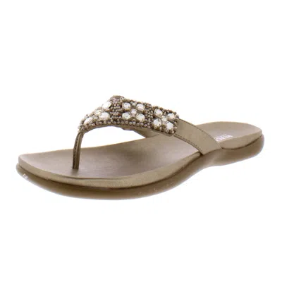 KENNETH COLE REACTION GLAM-ATHON WOMENS FAUX LEATHER THONG FLIP-FLOPS