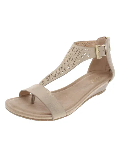 Kenneth Cole Reaction Great Gal Womens T-strap Wedge Sandals In Multi
