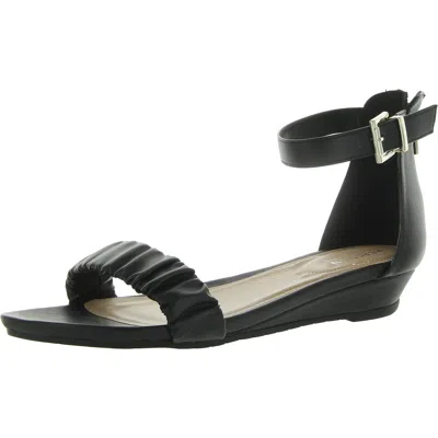 Kenneth Cole Reaction Great Scrunch Womens Square Open Toe Casual Slingback Sandals In Black