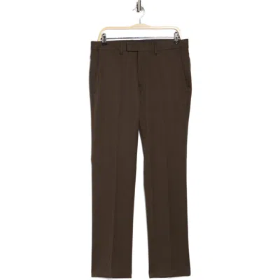 Kenneth Cole Reaction Heather Slim Fit Dress Pant In Chocolate
