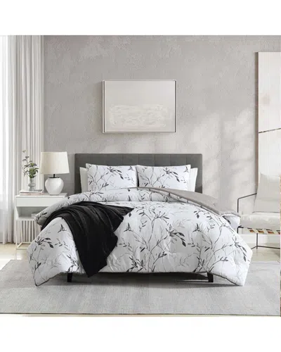 Kenneth Cole Reaction Ink Wash Vine Lightweight Comforter Bedding Set In Black