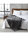 Kenneth Cole Reaction Kcny Solid Soft Throw Blanket In Gray