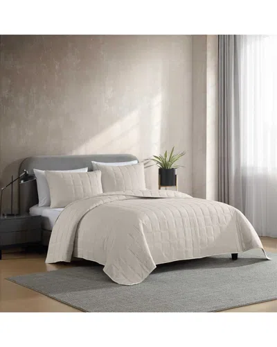 Kenneth Cole Reaction Kenneth Cole Stonewashed Beige Kg Quilt Set In Neutral