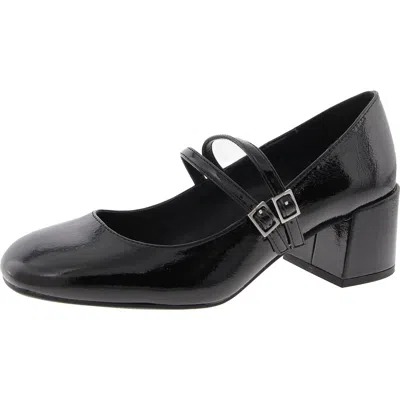 Kenneth Cole Reaction Leeann Womens Comfort Insole Manmade Block Heels In Black Patent