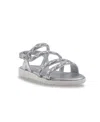 Kenneth Cole Reaction Little And Big Girls Lotus Rina Gladiator Sandal In Silver