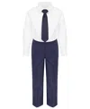 Kenneth Cole Reaction Little Boys Shirt, Pant, And Tie, 3 Piece Set In Navy