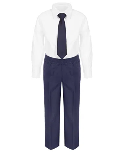 Kenneth Cole Reaction Kids' Little Boys Shirt, Pant, And Tie, 3 Piece Set In Navy