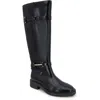 Kenneth Cole Reaction Livie Womens Buckle Man Made Knee-high Boots In Black