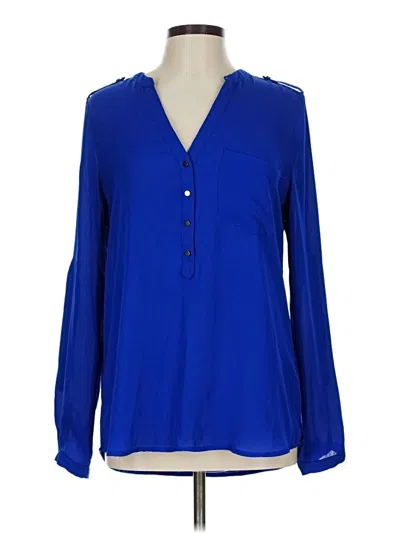 Pre-owned Kenneth Cole Reaction Long Sleeve Blouse In Blue