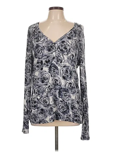 Pre-owned Kenneth Cole Reaction Long Sleeve Blouse In Gray