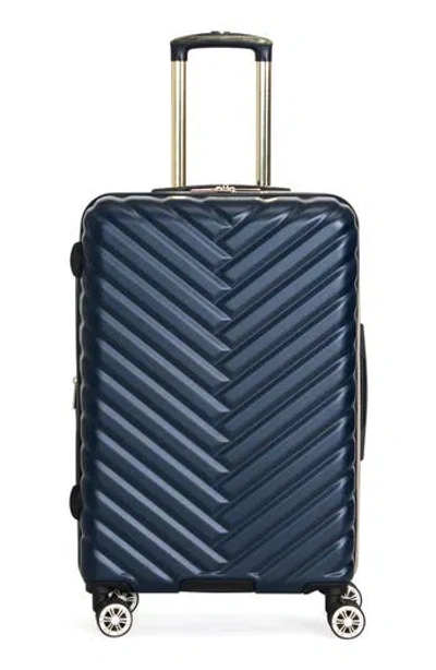 Kenneth Cole Reaction Madison Herringbone 24" Hardshell Spinner Case In Blue