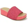 Kenneth Cole Reaction Maila Jewel Womens Rhinestone Peep-toe Wedge Sandals In Pink