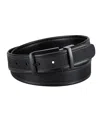 Kenneth Cole Reaction Men's 2-in-1 Fabric Inlay Reversible Stretch Belt In Black