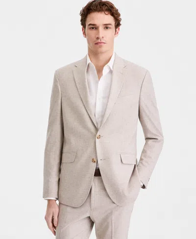 Kenneth Cole Reaction Men's Check Slim-fit Techni-cole Suit Separates Jacket In Neutral