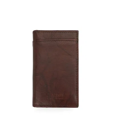 Kenneth Cole Reaction Men's Duo-fold Magnetic Wallet In Brown