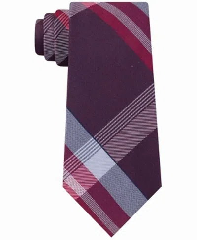 Kenneth Cole Reaction Men's Parkway Slim Plaid Tie Red Size Regular In Multi