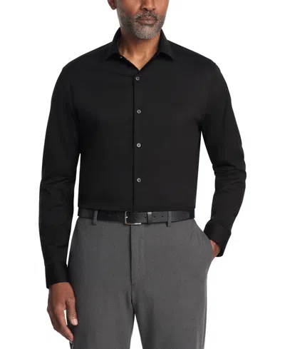 Kenneth Cole Reaction Men's Slim Fit Stretch Dress Shirt In Black
