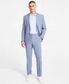 Kenneth Cole Reaction Men's Slim-fit Mini-houndstooth Suit In Light Blue