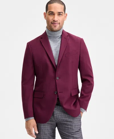 Kenneth Cole Reaction Men's Slim-fit Techni-cole Solid Weave Sport Coat In Purple
