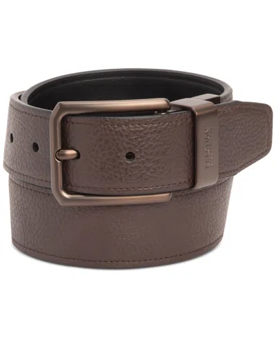 Kenneth Cole Reaction Men's Reversible Pebble Grain Belt In Brown,black