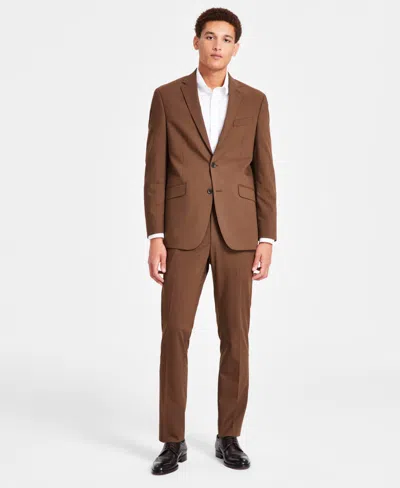 Kenneth Cole Reaction Men's Techni-cole Slim-fit Stretch Suit In Caramel