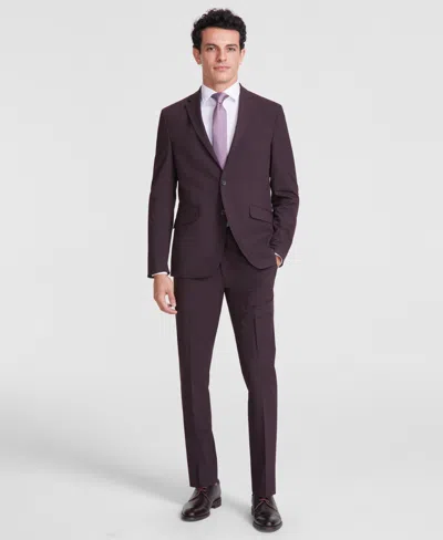 Kenneth Cole Reaction Men's Techni-cole Slim-fit Stretch Suit In Wine