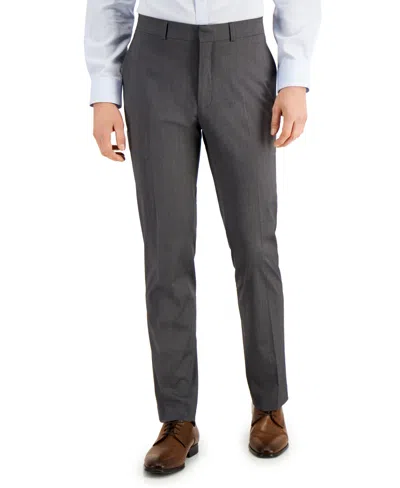 Kenneth Cole Reaction Men's Techni-cole Suit Separate Slim-fit Pants In Light Grey
