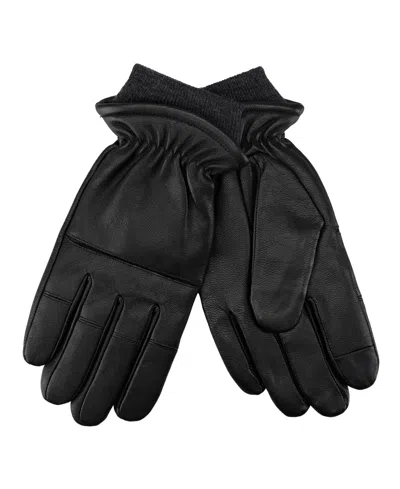 Kenneth Cole Reaction Men's Touchscreen Stretch Knuckles Gloves In Black
