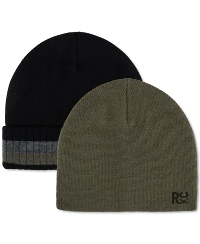 Kenneth Cole Reaction Men's Two-pack Beanies In Olive