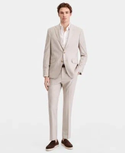 Kenneth Cole Reaction Mens Check Slim Fit Techni Cole Suit Separates In Neutral