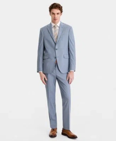 Kenneth Cole Reaction Mens Pinstripe Slim Fit Techni Cole Suit Separates In Blue