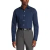 Kenneth Cole Reaction Mens Textured Cotton Stretch Button-down Shirt In Blue