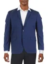 KENNETH COLE REACTION MENS WOVEN CHECKERED TWO-BUTTON BLAZER