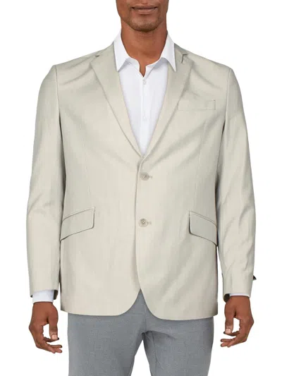 Kenneth Cole Reaction Mens Woven Long Sleeves Two-button Blazer In Grey