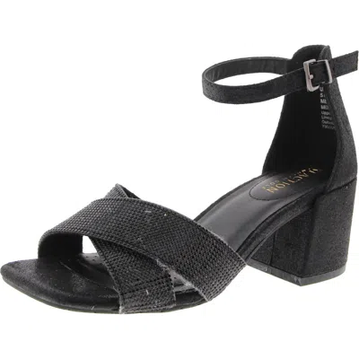Kenneth Cole Reaction Mix X-band Womens Faux Suede Dressy Block Heel In Black