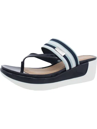 Kenneth Cole Reaction Pepea Cross Womens Patent Platform Wedge Sandals In Multi