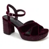 Kenneth Cole Reaction Women's Reeva Velvet Platform Dress Sandals In Burgundy Velvet