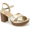 Kenneth Cole Reaction Reeva Platform Sandal In Gold Metallic