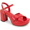 Kenneth Cole Reaction Reeva Platform Sandal In Red Patent