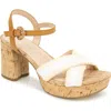 Kenneth Cole Reaction Reeva Platform Sandal In White Raffia