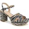 Kenneth Cole Reaction Reeva Platform Sandal In Zebra Micro