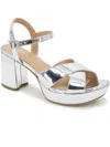 Kenneth Cole Reaction Reeva Platform Womens Criss-cross Front Buckle Ankle Strap In Multi